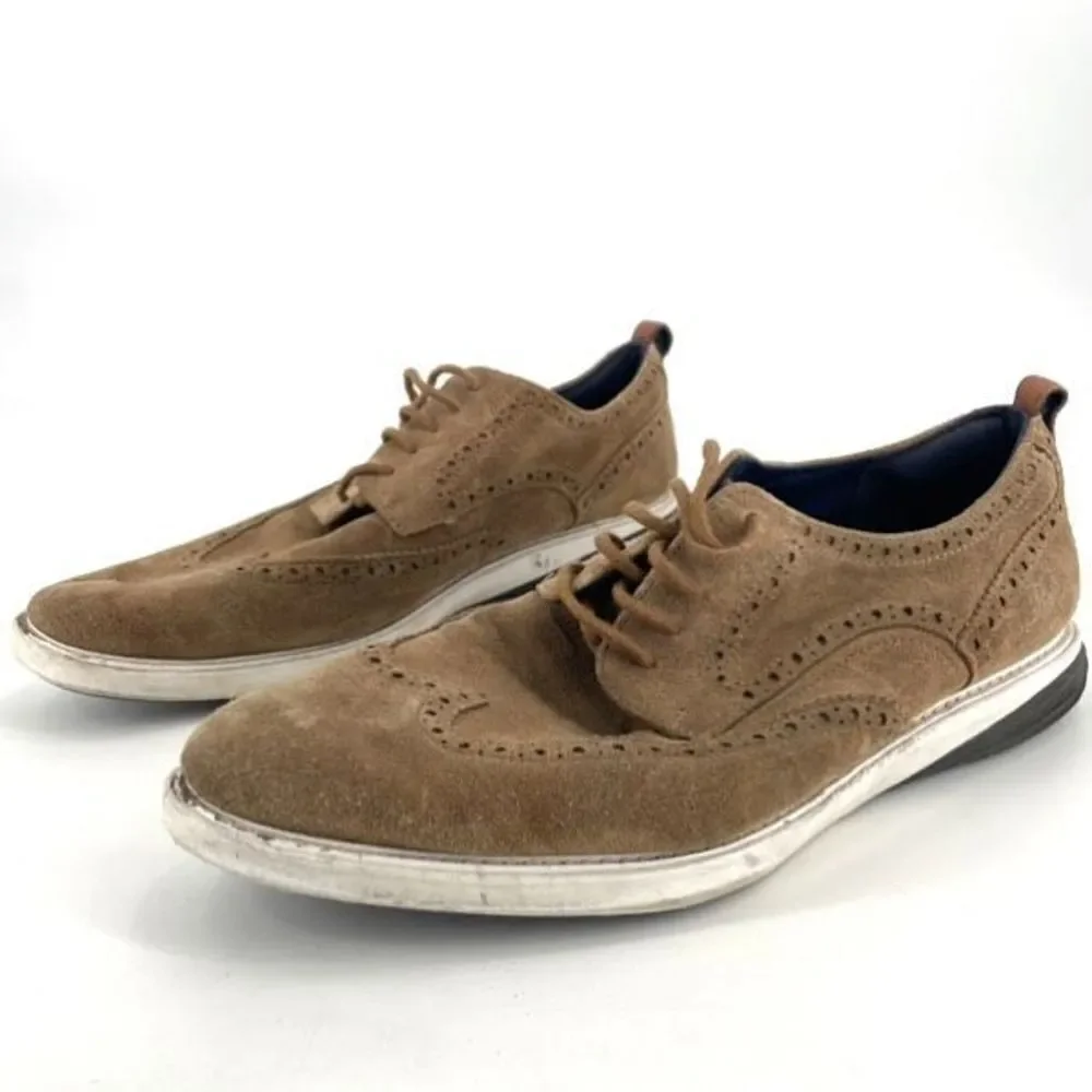 Cole Haan Mens Suede GrandEvolution Short Wing Wingtip Oxford Shoes Brown Sz 13W